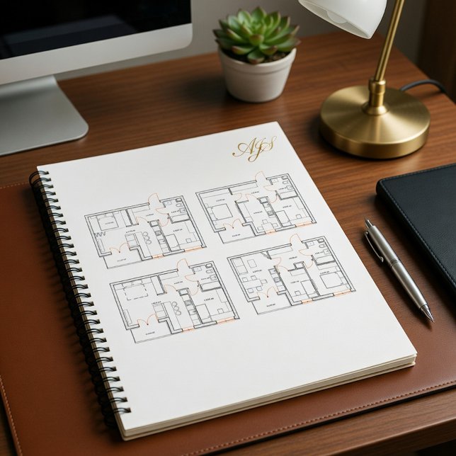 Cuaderno corporativo con plano de proyecto (Subido por el creador)