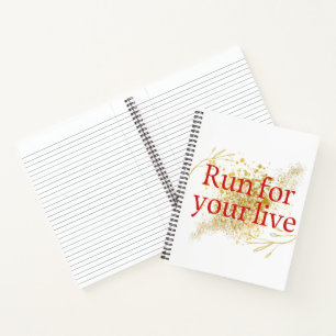Cuaderno "Corre por tu vida - Elegante cita motivacional