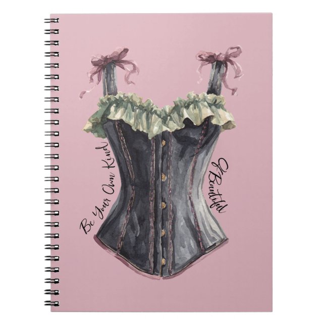 Cuaderno Corsé Bugundy Negro Verde (Frente)