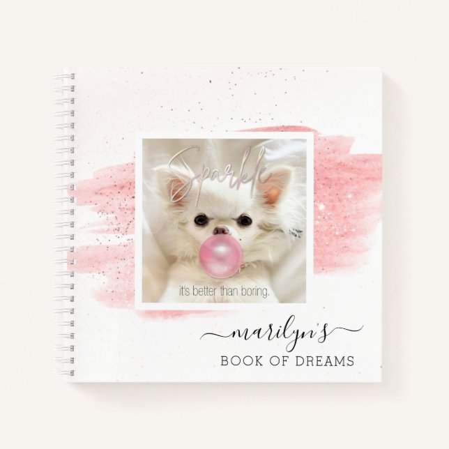 Cuaderno Cortar foto de perro Keepsake | Esparcar El Pequeñ (Anverso)
