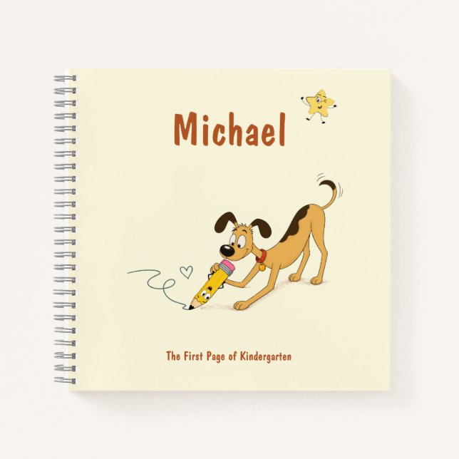 Cuaderno Cortar perro con lápiz (Anverso)