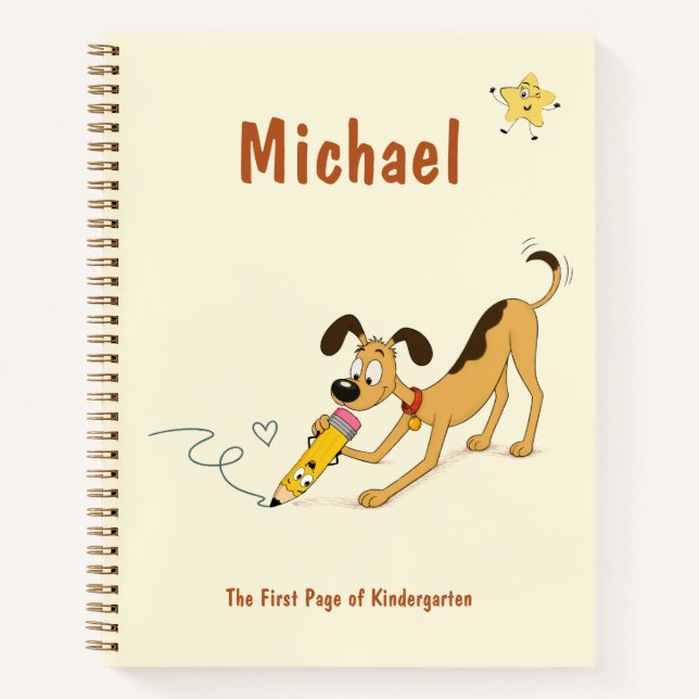 Cuaderno Cortar perro con lápiz (Anverso)