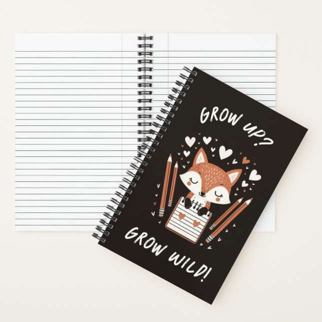 Cuaderno Corte Fox con Journal - "¿Crecer? ¡Que se vuelva m (Interior)