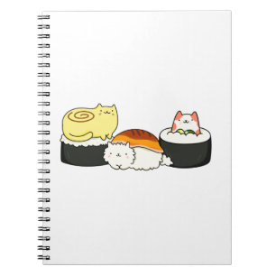 Cuaderno Corte Kawaii Cat-lifornia Sushi Roll