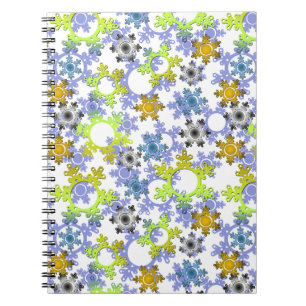 Cuaderno Cortes de copos de nieve de papel multicolores sob