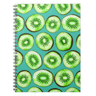 Cuaderno Cortes de Kiwi en turquesa