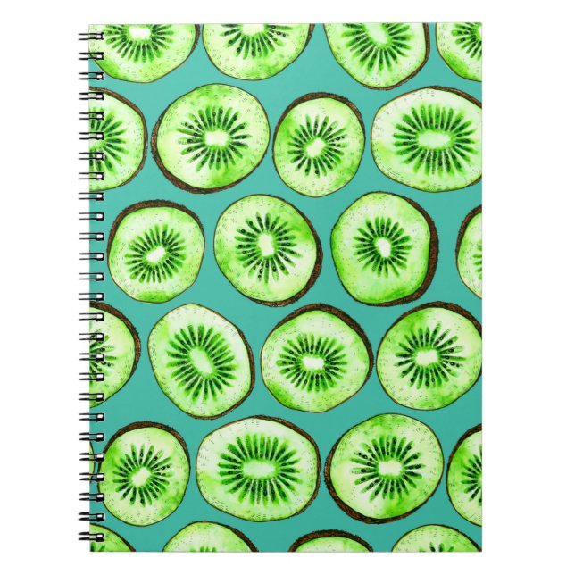 Cuaderno Cortes de Kiwi en turquesa (Frente)