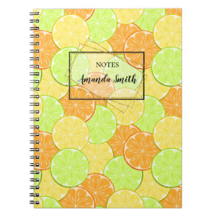 Cuaderno Cortes de naranja, limón, lima personalizada