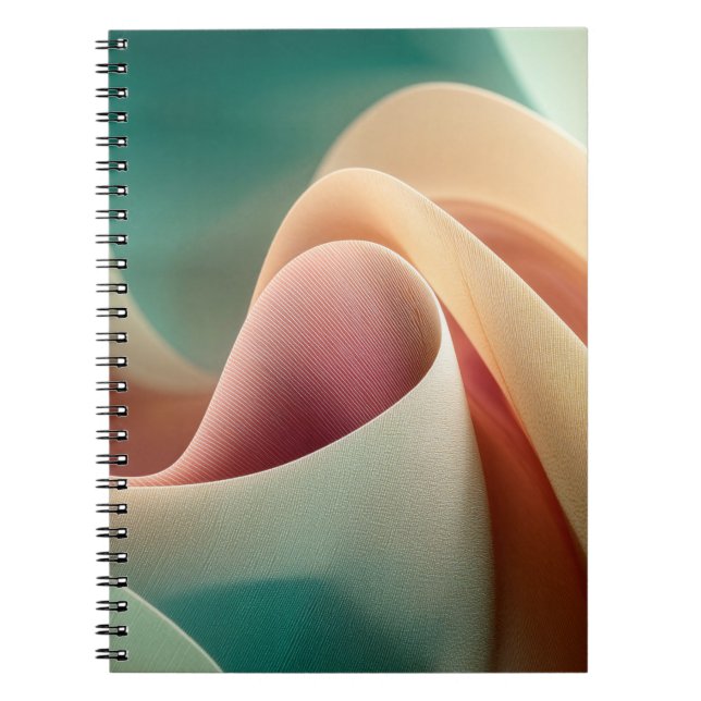Cuaderno Cortinas abstractas con flujo de gradiente pastel (Frente)