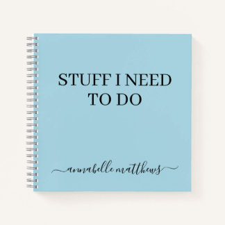 Cuaderno Cosas Azules Que Necesito Hacer Para Hacer Listar