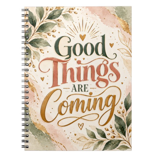 Cuaderno Cosas Buenas Están Llegando (Frente)