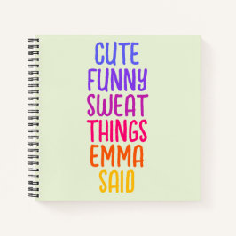 Cuaderno Cosas Cuestas Mi Niño Dijo Nombre Personalizado Bl