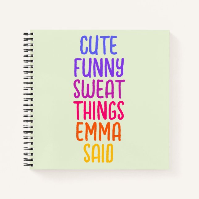 Cuaderno Cosas Cuestas Mi Niño Dijo Nombre Personalizado Bl (Anverso)