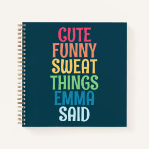 Cuaderno Cosas Cuestas Que Mi Hijo Dijo Nombre Personalizad
