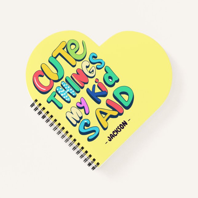Cuaderno Cosas Cuestas Que Mi Niño Dijo Personalizado (Anverso)
