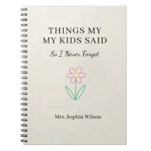 Cuaderno Cosas Divertidas Que Dijeron Mis Hijos Día de Cuid