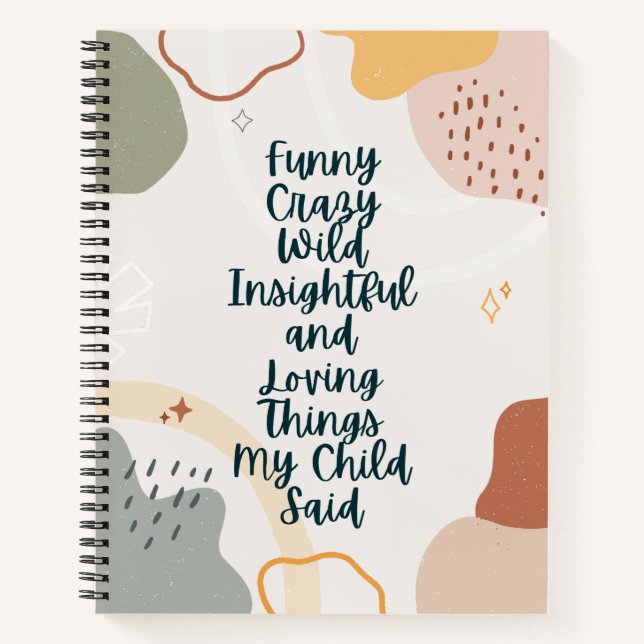 Cuaderno Cosas divertidas que me encantan, mi hijo dijo un  (Anverso)