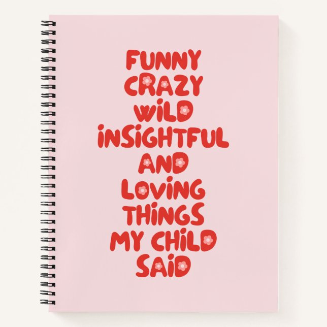 Cuaderno Cosas divertidas que me encantan, mi hijo dijo un  (Anverso)