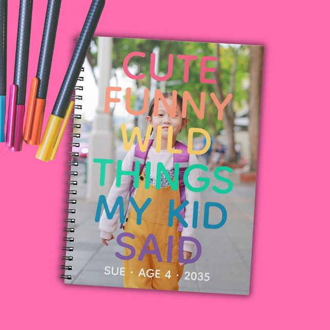Cuaderno Cosas Divertidas y Locas que Mi Hijo Dijo Foto de  (Rainbow Cute Funny Wild Things My Kid Said Photo Notebook
)