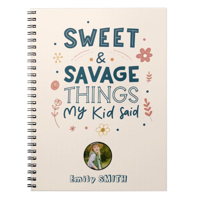 Cuaderno Cosas dulces y salvajes que dijo mi hijo (Frente)