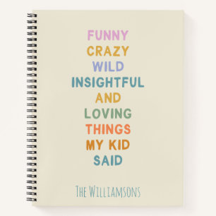 Cuaderno Cosas graciosas que mi hijo dijo Personalizado