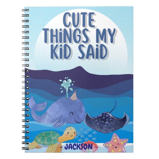 Cuaderno Cosas lindas que dijo mi hijo Peces de mar azules  (Frente)