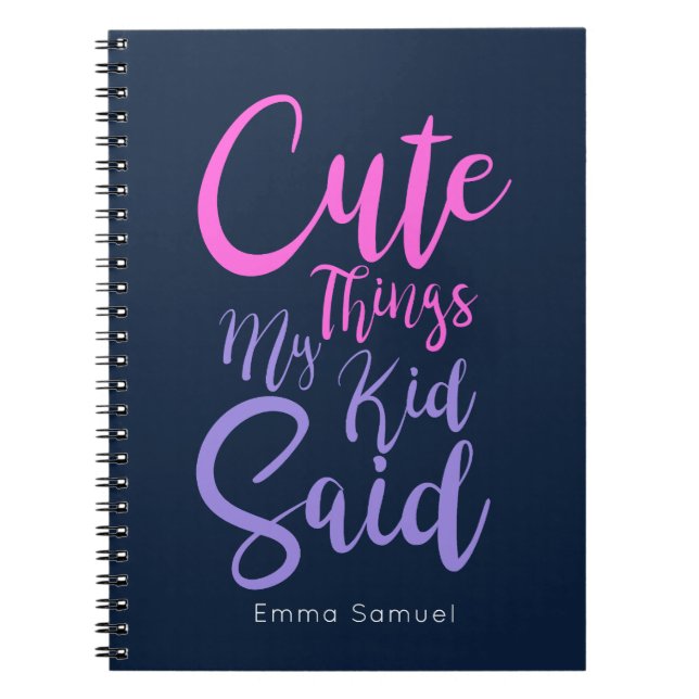 Cuaderno Cosas lindas que dijo mi hijo Rosa y Morado (Frente)