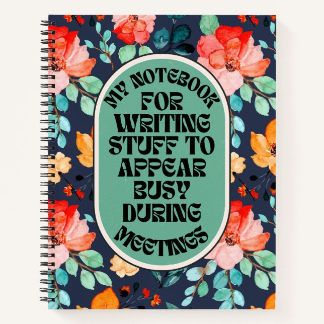 Cuaderno Cosas Para Parecer Ocupado Durante Reuniones Diver (Anverso)