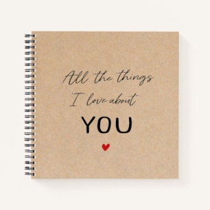 Cuaderno Cosas personalizadas que amo el regalo de San Vale