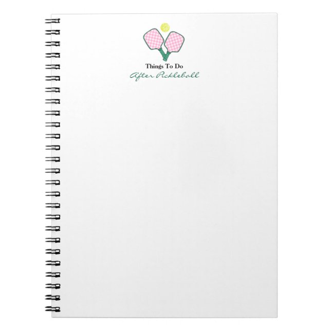 Cuaderno Cosas que hacer después de Pickleball (Frente)