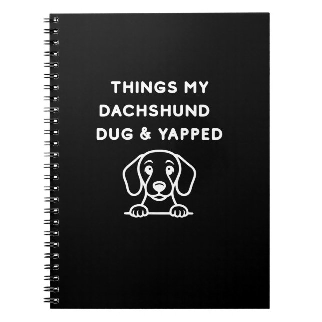 Cuaderno Cosas que mi dachshund excavó y ladró (Frente)
