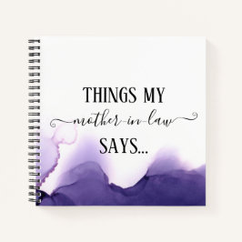 Cuaderno Cosas que mi suegra dice Funny Notebook