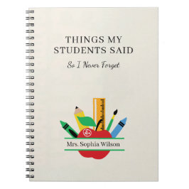 Cuaderno Cosas que mis alumnos dijeron divertido profesor p