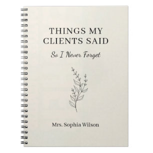 Cuaderno Cosas que mis clientes dijeron Funny Therapist Cus
