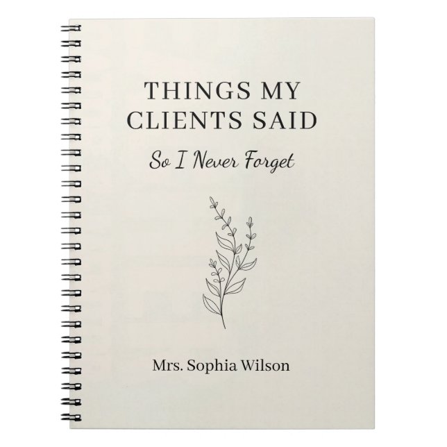 Cuaderno Cosas que mis clientes dijeron Funny Therapist Cus (Frente)
