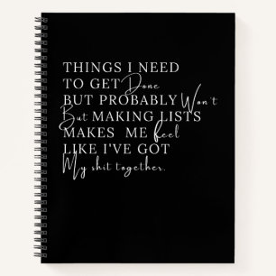 Cuaderno Cosas que necesito hacer, pero probablemente no.