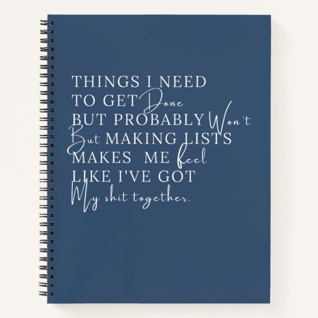 Cuaderno Cosas que necesito hacer, pero probablemente no. (Anverso)