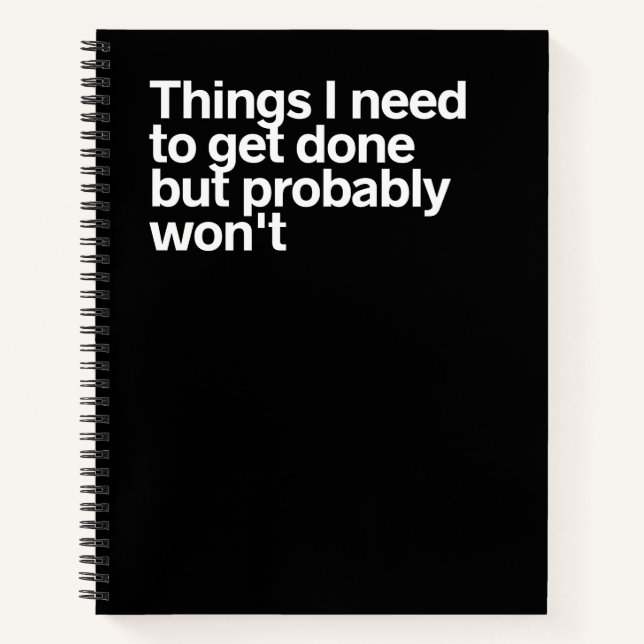 Cuaderno Cosas que necesito hacer, pero probablemente no. (Anverso)