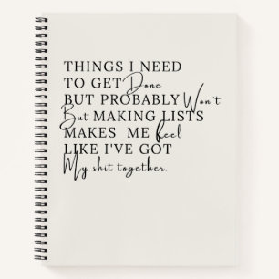 Cuaderno Cosas que necesito hacer, pero probablemente no.