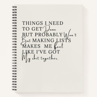 Cuaderno Cosas que necesito hacer, pero probablemente no.