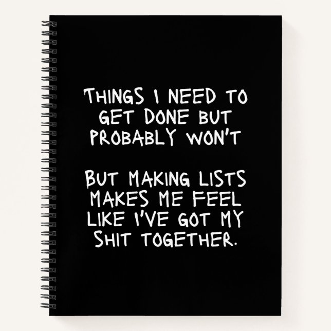 Cuaderno Cosas que necesito hacer, pero probablemente no lo (Anverso)