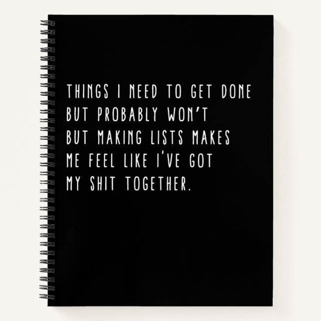 Cuaderno Cosas que necesito hacer, pero probablemente no se (Anverso)