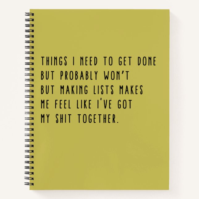 Cuaderno Cosas que necesito hacer, pero probablemente no se (Anverso)