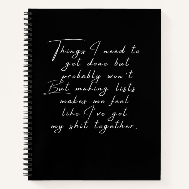 Cuaderno Cosas que necesito hacer, pero probablemente no se (Anverso)