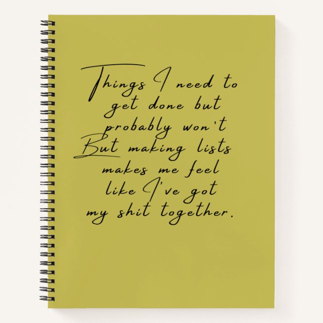 Cuaderno Cosas que necesito hacer, pero probablemente no se (Anverso)