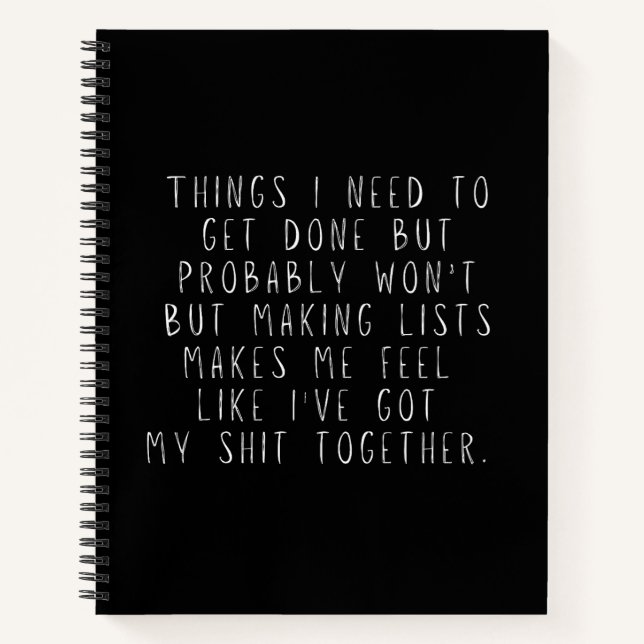 Cuaderno Cosas que necesito hacer, pero probablemente no se (Anverso)