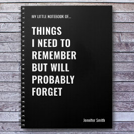 Cuaderno Cosas que necesito recordar una cita graciosa