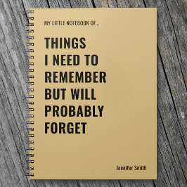 Cuaderno Cosas que necesito recordar una cita graciosa