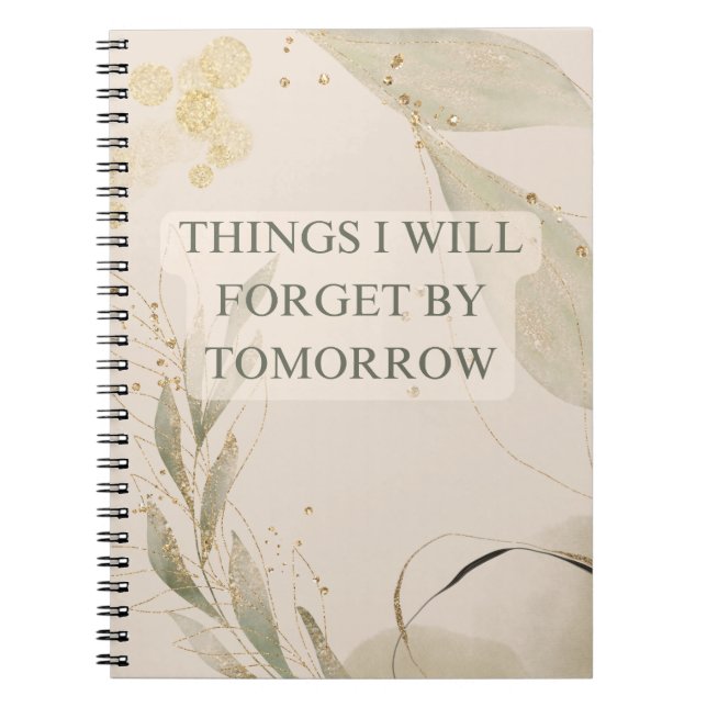 Cuaderno Cosas que olvidaré mañana en el bloc de notas (Frente)