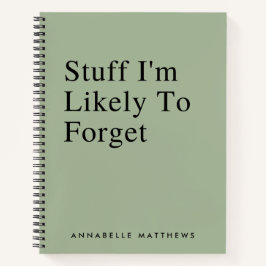 Cuaderno Cosas que probablemente olvide la lista de citas d